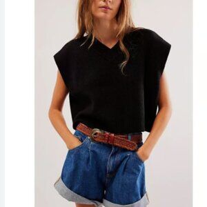 new FREE PEOPLE Easy Street Vest / Black 256 3S2